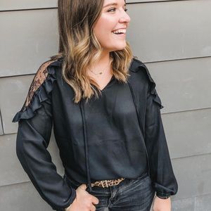 Black Lace Detail top